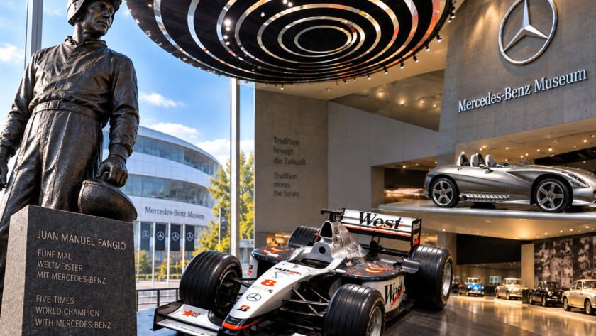 Museo Mercedes-Benz en Stuttgart con coches históricos y de Fórmula 1